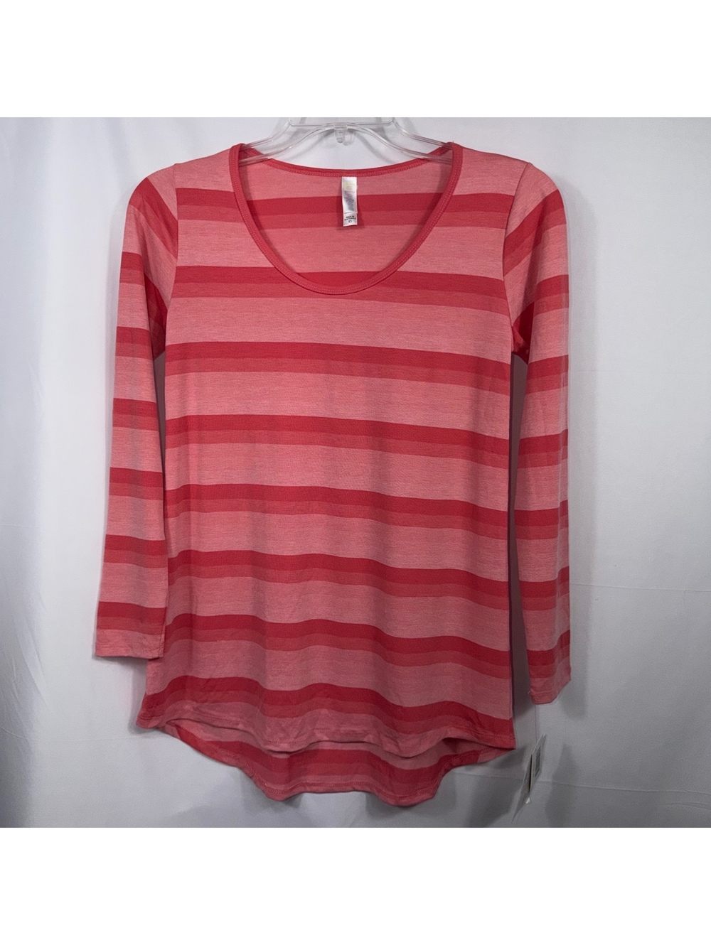 LuLaRoe Lynnae XS Pink Striped Hi-Low Top NWT